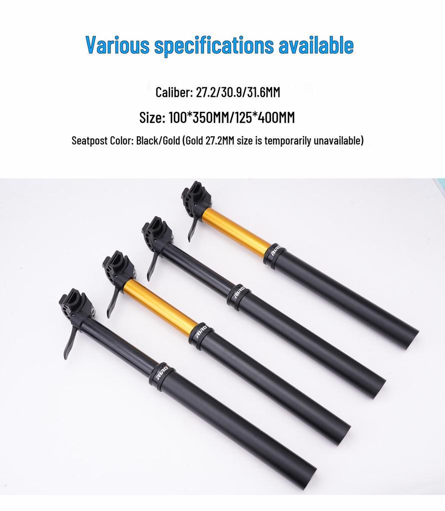RIRO Adjustable Aluminum Alloy Dropper Seatpost for Cycling
