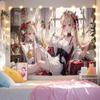 VIKAMA Fairy Girl Wreath Tapestry Anime Beautiful Girl Background Cloth Ins Dormitory Decoration Tapestry Room Decoration