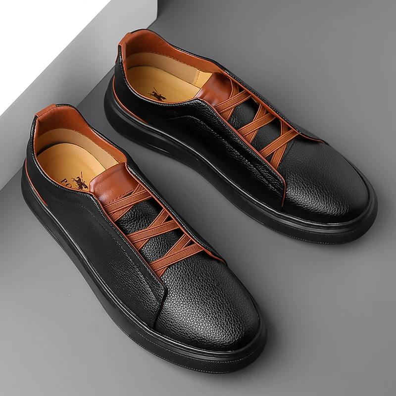 New Men's Shoes From The Factory PU Leather Breathable Summer Casual Shoes Luxury Deer Skin Board Versatile