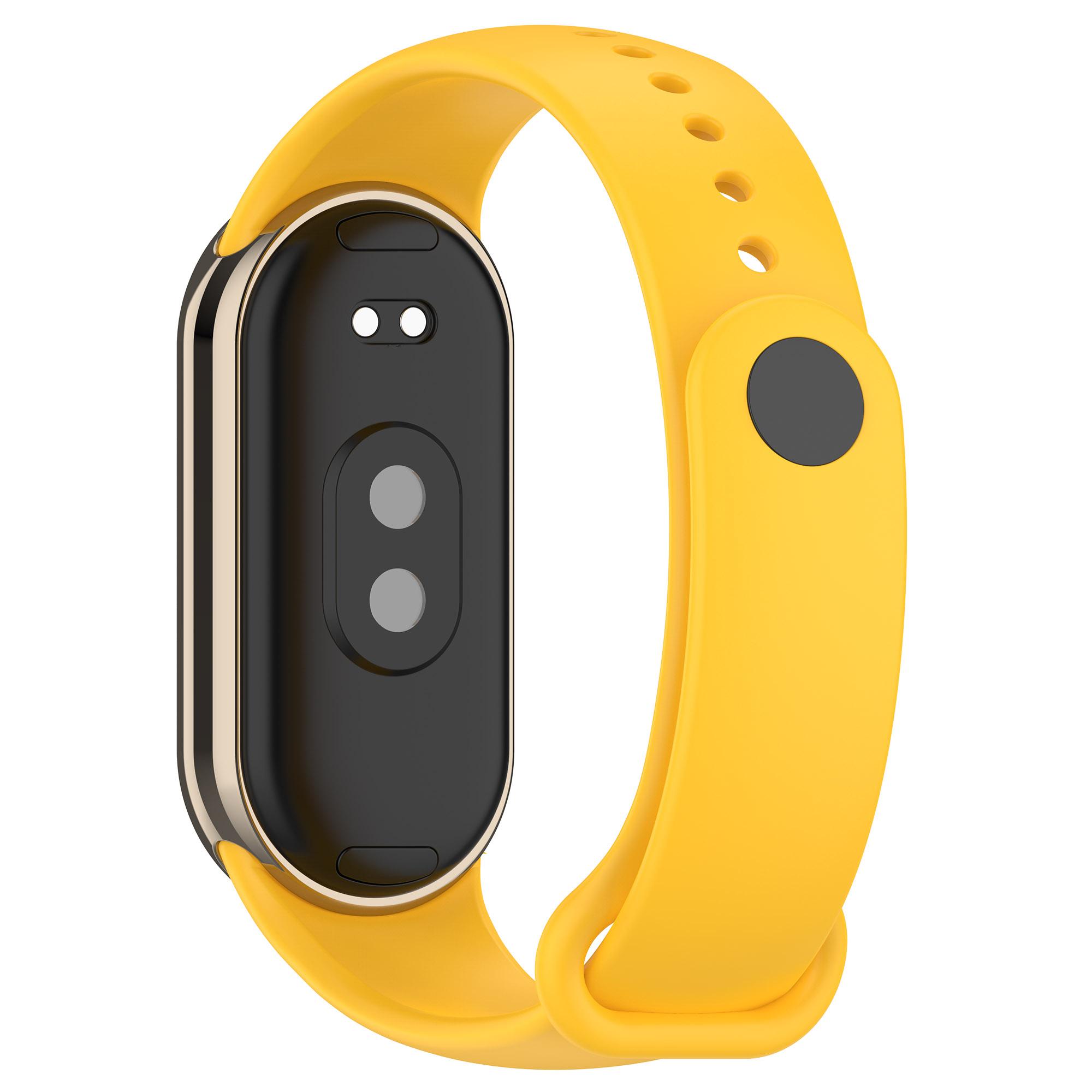 

Для Xiaomi Smart Band 9 NFC/Band 9/Band 8 NFC/Band 8 Силіконовий ремінець для годинника з металевим з єднувачем Yellow