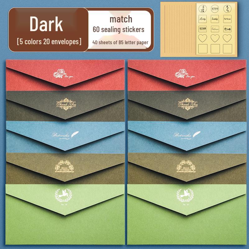 Nordic Style Literary Retro Envelope & Letter Paper Set - Love Letter & Greeting Card Collection