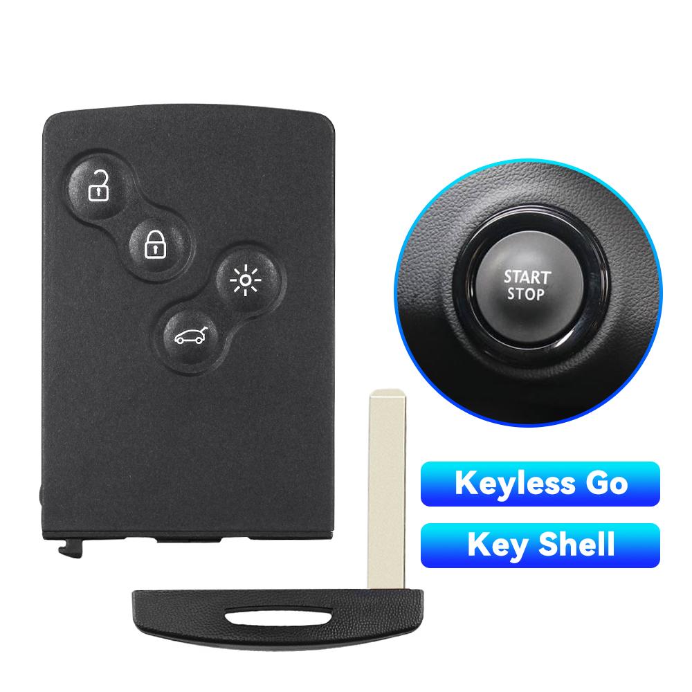 KEYYOU Fernbedienungsschlüsselhülle Für Renault Koleos Clio Megane Scenic Laguna 4 Tasten Klinge Smart-Fernbedienungsschlüsselgehäuse Notfall-Einsatz