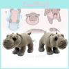 Adorable Moo Deng Plush Hippo Doll Soft Stuffed Animal In Brown With Pp Cotton Filling