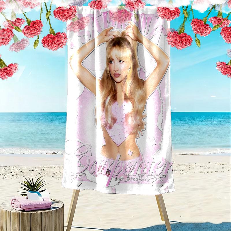 Sabrina Carpenter Magic Druck Strandtuch, Großes Weiches Schnelltrocknendes Handtuch für Strand Camping Schwimmen