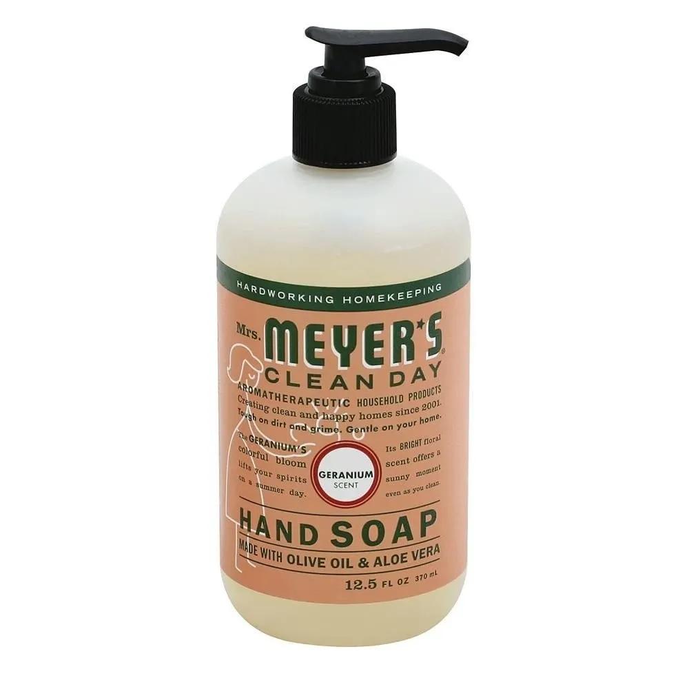 Миссис. Жидкое мыло для рук Meyers Clean Day 370 мл 1 упаковка Герань Mrs. MEYERS Clean Day Жидкое мыло для рук, аромат герани