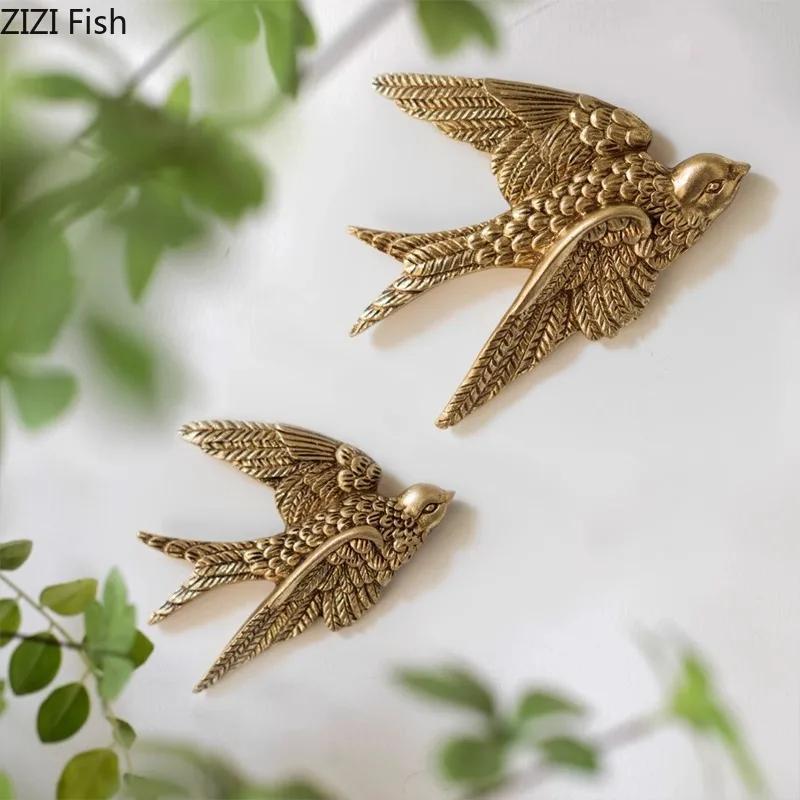Golden Pigeon Wall Hanging Ornaments Creative Dove Decorative Hooks Living Room Display Wall Hangings Hooks Room Aesthetic Decor