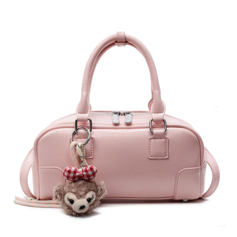 2025 Spring New Korean Version Simple Portable Bowling Bag Women's Versatile Foreign Style Commuter Premium Sense Messenger Bag