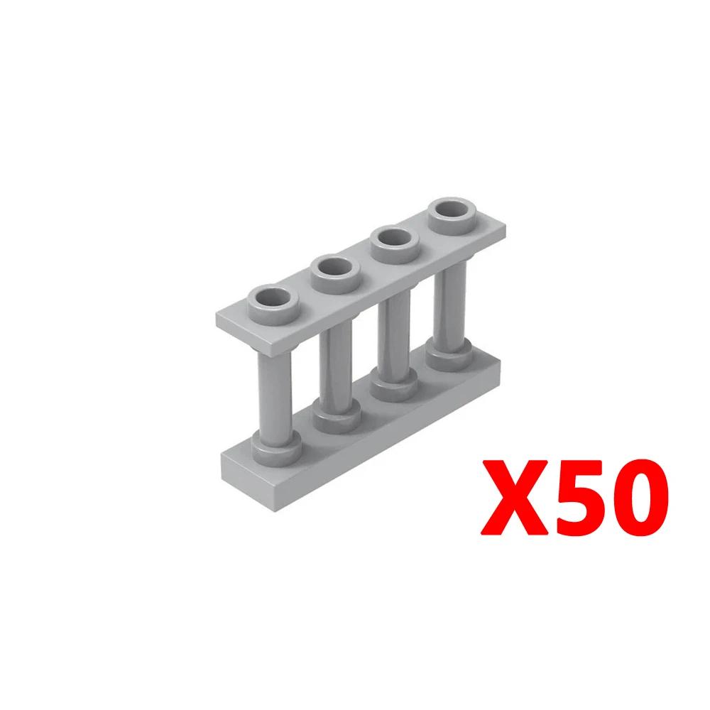 

50Pcs 1x4 Dots MOC Bricks City Fence Accessories DIY Animal Scene Playset Building Blocks Parts Farm & Garden Building Block Set светло-серый