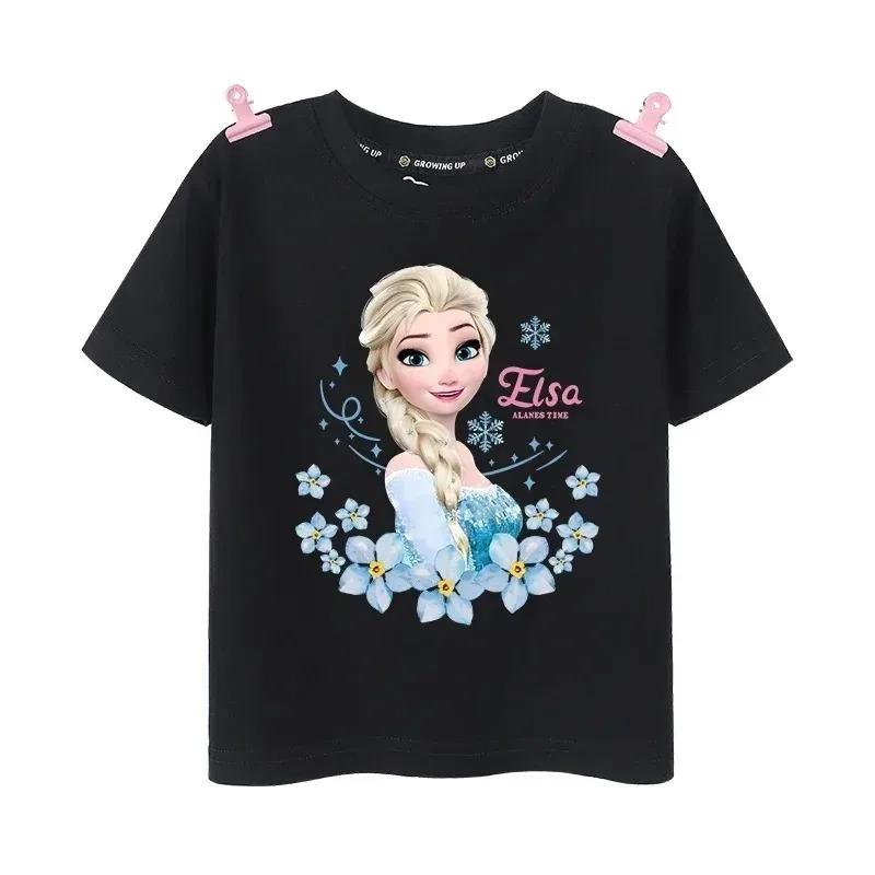 Kids T Shirt Frozen Elsa Princess Ariel Rapunzel Girls Summer Short Sleeve Little Girls 713Years Birthday Baby Children Gifts