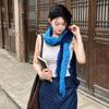 Women Scarf Autumn Winter Tie-Dye Scarf Soft Smooth Texture All-Weather Shawl Versatile Outdoor Accessory