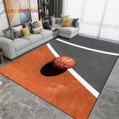 3D Yaratıcı Basketbol Basketbol Sahası Alan Kilim, Oturma Odası Yatak Odası için Halı Kilim, Mutfak Banyo Paspas kaymaz Zemin Mat
