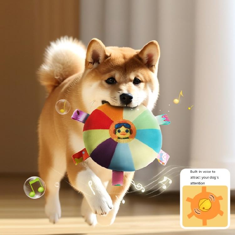 Plush Dog Flying Saucers With Squeaker Dog Fetches Toy Indoor Outdoor Dog Chewing Toy for Training and Daily Play