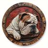 1pc 2d Flat Wood Round Wooden Sign - 20cm Art Painting Wreath Decorative Plates Entrance Decor Gift Mask Theme for Bar Cafe Club Home Room Wall Decor