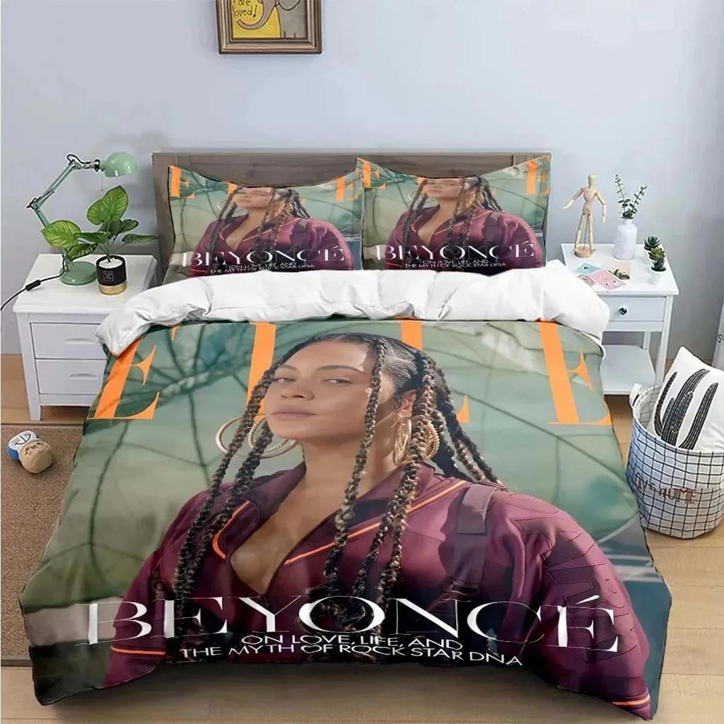 Pop Sängerin B-Beyonce Bettwäscheset Jungen Mädchen Einzelbett Queen King Size Bettbezug Kissenbezug Bett Jungen Erwachsene Heimtextilien