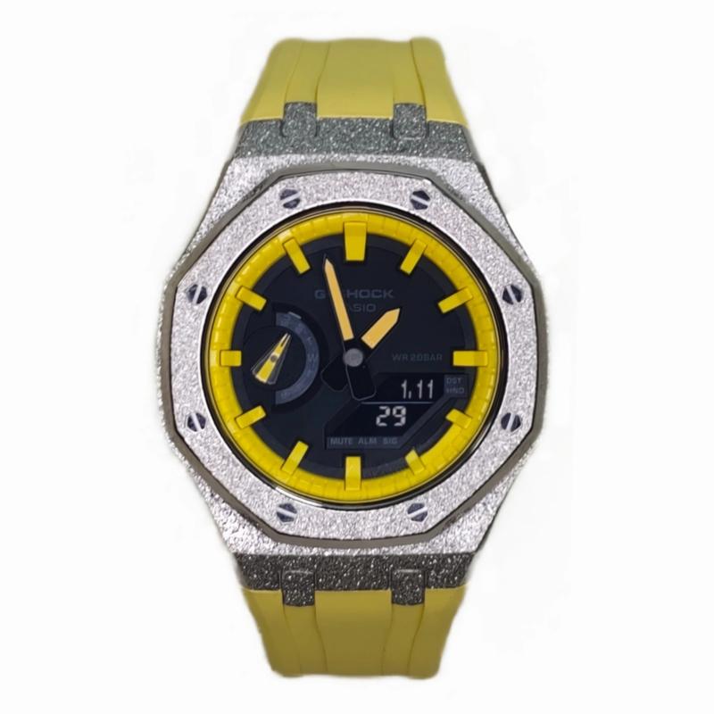

CASIO Men Liquid Crystal,Analog Dual Display Series 44mm Black Watch GA-2100-1A1(Watch3--)