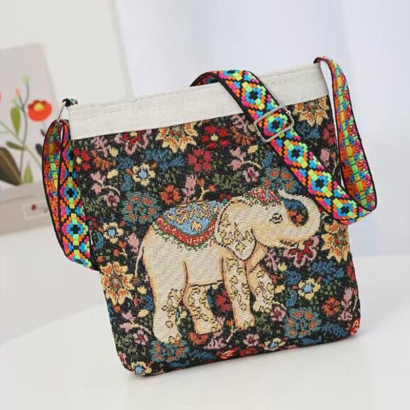 Cartoon Crossbody Bag Women Outgoing Canvas Bag Double Face Laser Embroidered Large Capacity Bag