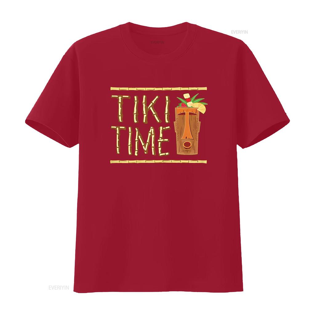 Retro Tiki Bar Design T Shirt vintage Washed Stylish designer clothes Stretched homme Unisex Casual Top For Everyday Wear