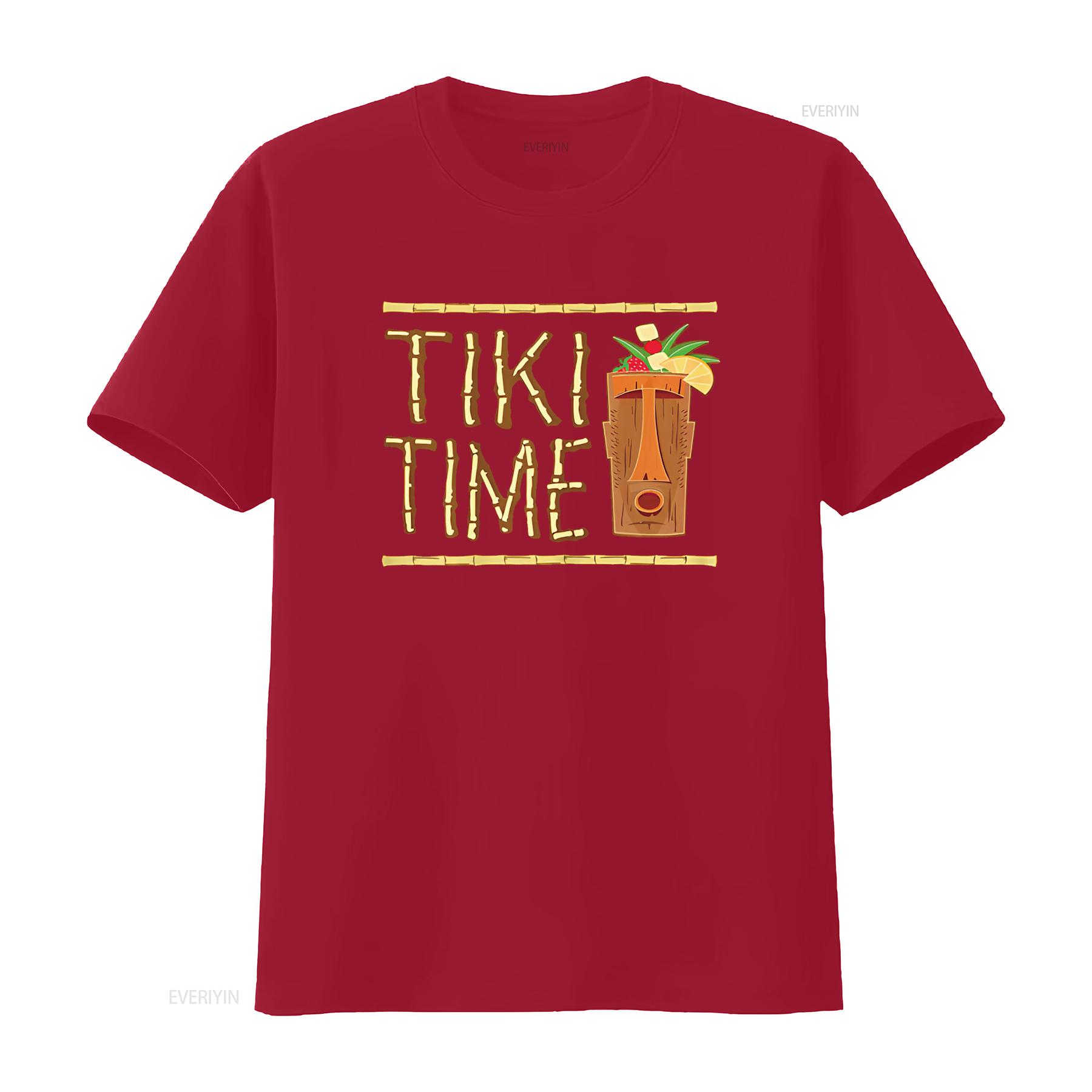 

Retro Tiki Bar Design T Shirt vintage Washed Stylish designer clothes Stretched homme Unisex Casual Top For Everyday Wear S