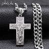 Collana Ciondolo Croce Hip Hop Gesù Colomba per Uomo Acciaio Inossidabile 316 Colore Argento Collane Religiose Gioielli collares NZZ383