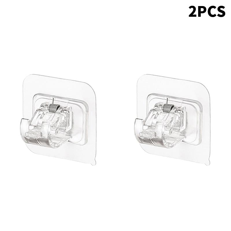 Suporte de haste de cortina ajustável clipe autoadesivo grampo gancho haste de cortina de parede