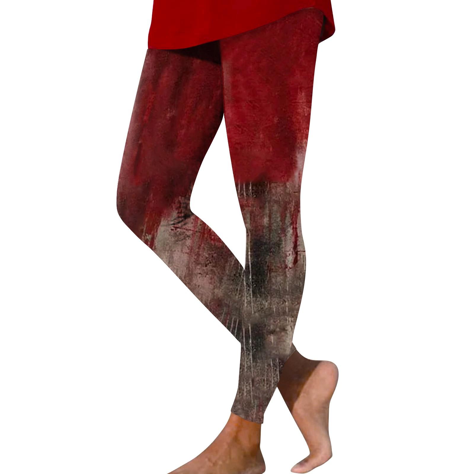 

Women s Casual Fashion Outdoor Halloween Printed Slim Elastic Yoga Pants Cropped Pants S бежевий