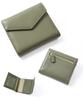 Blanc Pomme Mini-Portemonnaie, Damen Tri-Fold/Bi-Fold Portemonnaie, Echtes Leder, Stilvoll, bp-1086, Forest Khaki