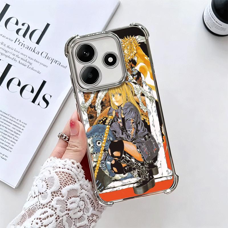 

N-Notes D-Deaths MisaMisa Soft Phone Case For Xiaomi Redmi Note 14 15 Pro Plus 13 12 11S 11T 5G 10 9S 9 Plating Anti-Fall Fundas Redmi Note 14 5G