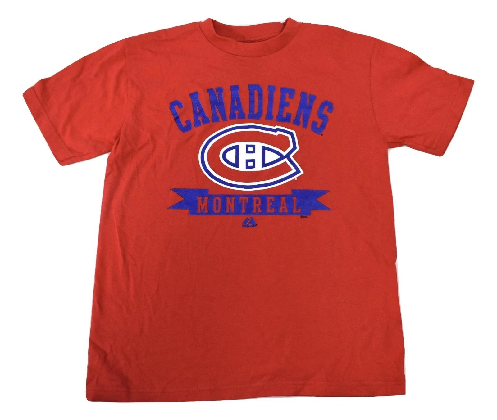 Majestic Youth Boys NHL Montreal Canadiens Hockey Shirt NWT M S