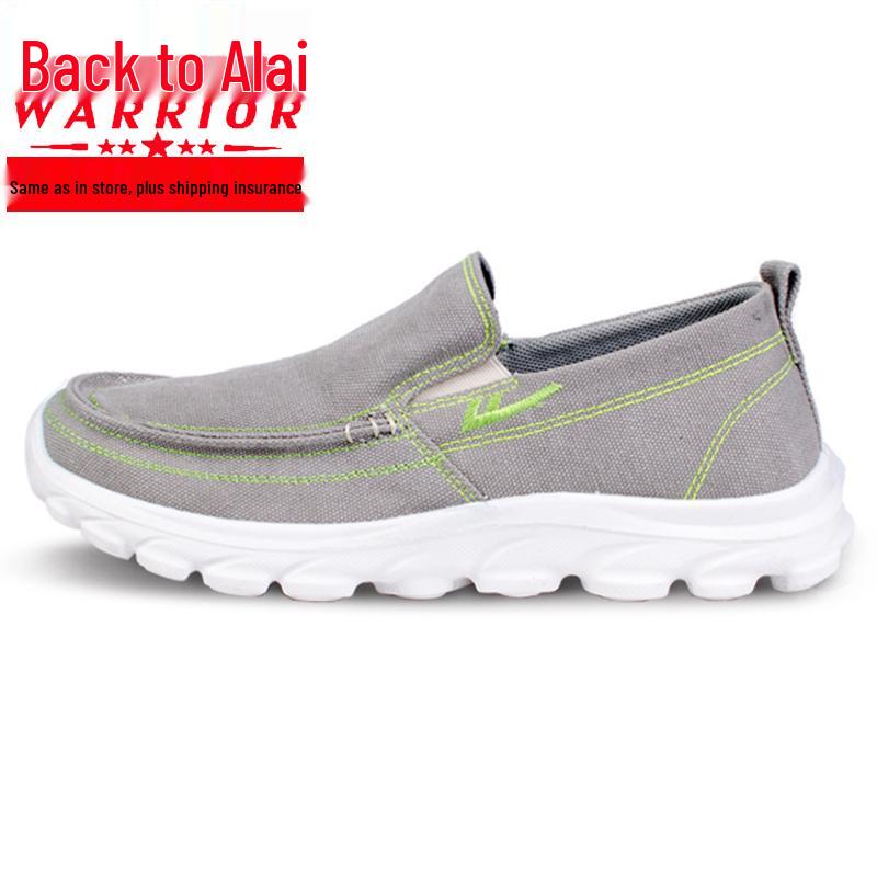 

Spring 2025 Men s Shanghai Warrior Slip-On Canvas Shoes: Breathable, Thick-Sole, Height-Increasing, Comfortable, Casual, Trendy. 41 сірий колір