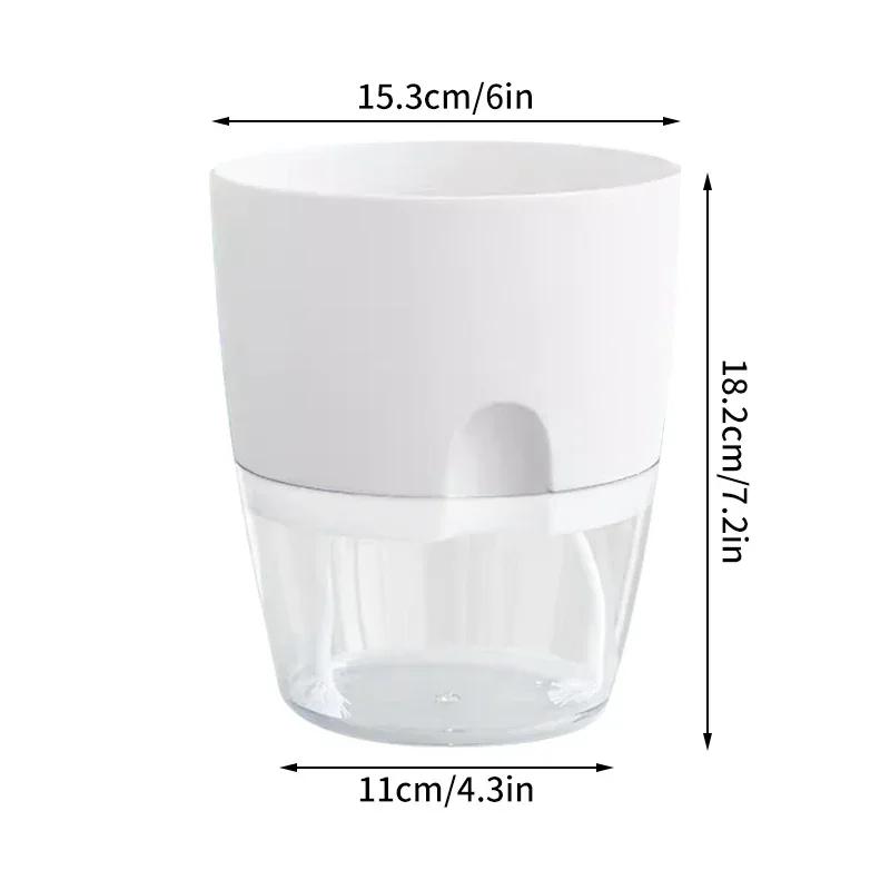 Selbstbewässernder Blumentopf aus Kunststoff für Hydrokulturpflanzen, Topf für Sukkulenten, transparent, für Zuhause, Büro, Schreibtisch-Dekoration