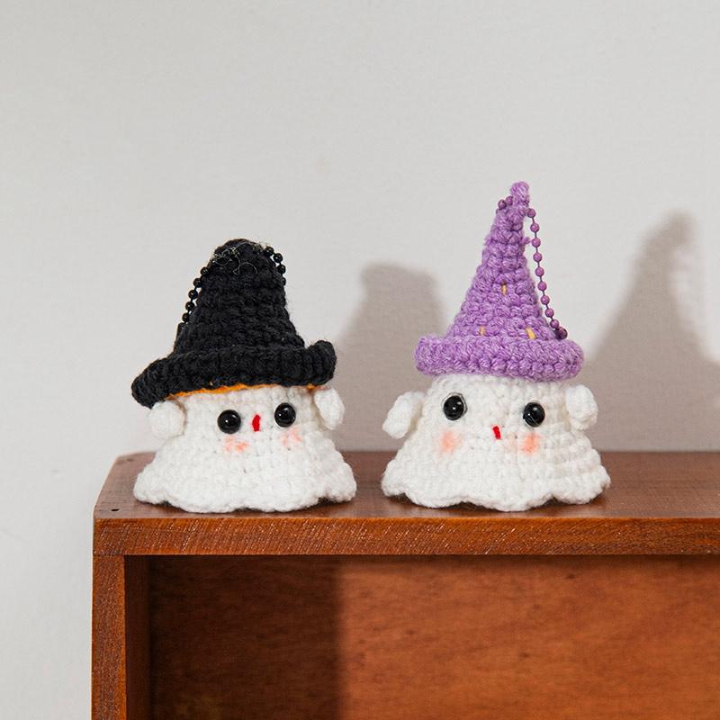 Cute Emotional Support Positive Crochet Doll Handmade Wool Knitting Doll Desktop Decoration Graduation Halloween Christmas Gift