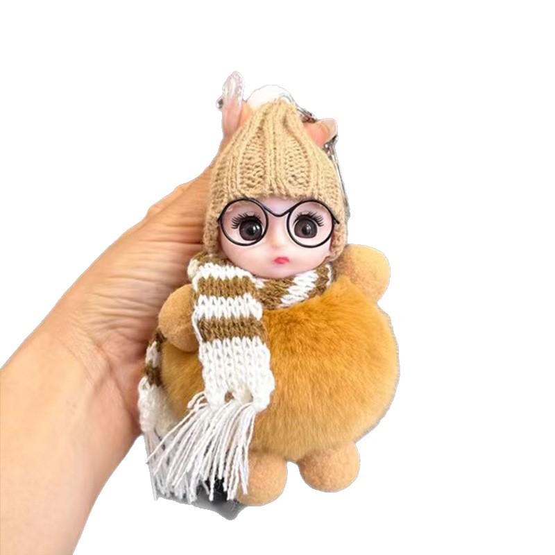 Internet Celebrity Scarf Doll Keychain Plush Pendant: Unisex Bag Charm & Birthday Gift