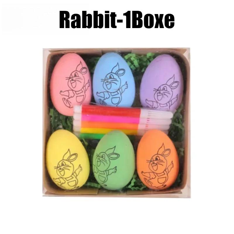 Набор для украшения пасхальных яиц для детей, сделай сам, ручная роспись, мультяшные кролики, креативные домашние пасхальные поделки, подарочный набор