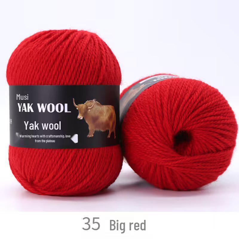 Hand-Knitted Medium-Thick Yak Wool Yarn for Scarves, Hats, Coats, Vests, and Sweaters