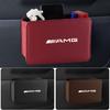 Car Door Storage Box Leather Auto Emblem Seat Back Trash Can For Mercedes Benz AMG W203 W206 W220 W205 W211 W212 W201 W210 W108