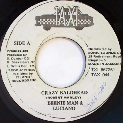 

7inch Record BEENIE MAN LUCIANO Crazy Baldhead NONE Jamaica Reggae Ska Dub Used