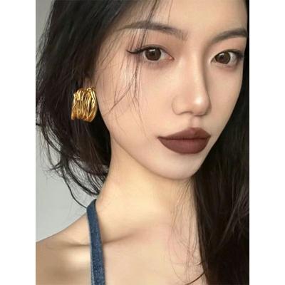 European and American High-Grade Metal C- Type Ear Studs Original Design Winding Multi-Layer Circle Earrings Retro Exaggerated Light Luxury Fashion