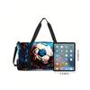 Football Pattern Large Capacity Luggage Bag for Boy/Girl Best Gift 2D Cartoon Travel Duffels Outdoor Fitness Bag for Children