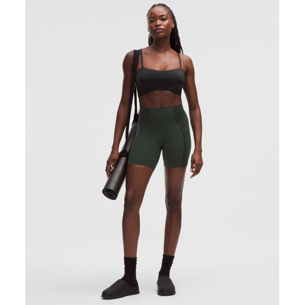 Lululemon Satin Spaghetti Strap Yoga Bra  Light Support  C D Cup blaCk