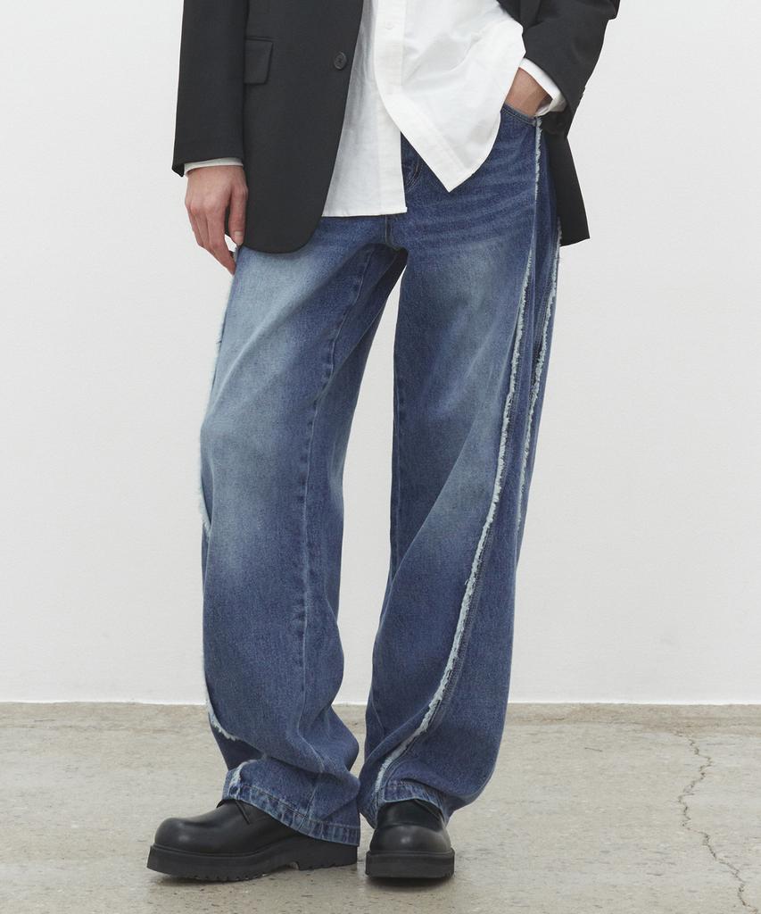 DECET Curved Wide Jeans Dcpt033Scblueb
