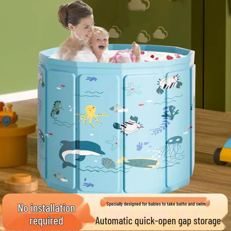 Foldable No-Installation Thickened Cotton-Padded Soaking Tub for Adults