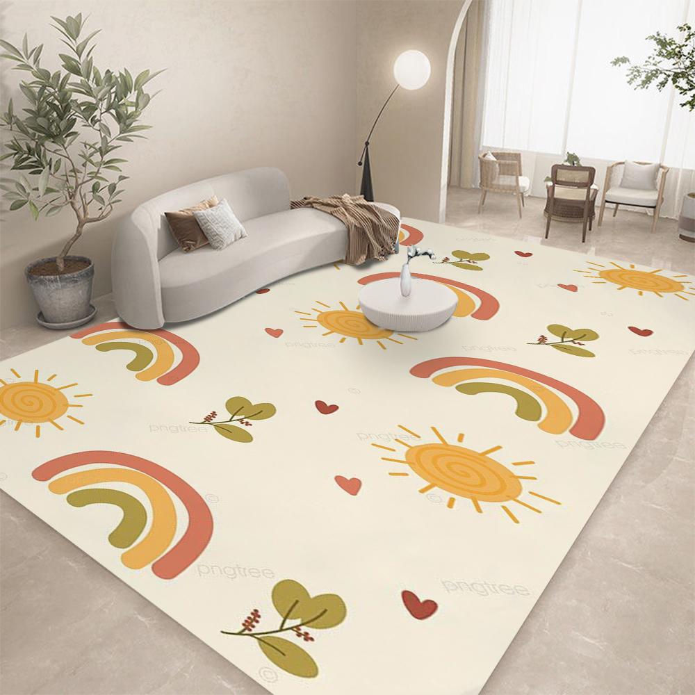 RANIBOW Print Area Rug Floor Mat Non-Slip Machine Washable Flannel Carpet for Home Living Room Kids Playmat Bedroom Floor Mat