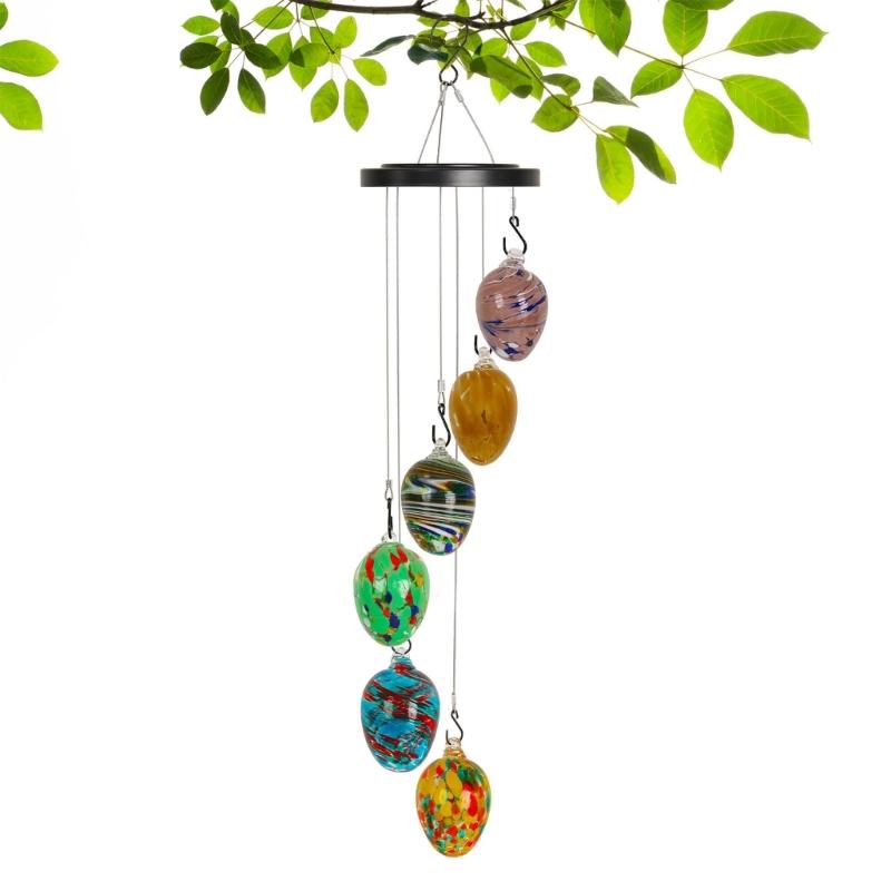 

Colorful Handcrafted Glass Wind Chimes Outdoor Garden Hanging Decoration Bells CHINA