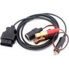 OBD2 Car Memory Saver 2 In 1, Vehicle ECU Emergency Power Supply Cable with Alligator Clip On 12V Car Battery Power Extension Socket