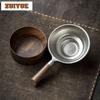 Reintitan Massivholzgriff Tee-Separator Infusor Zen Teesieb Spender Teezubereitung Teefilter Teezubehör Geschenk