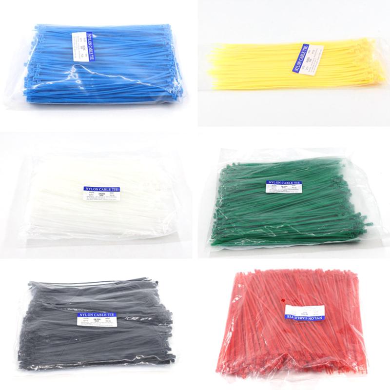 30~1000Pcs/Pack 3x200mm Self-Locking Nylon Ties Plastic Fasten Rope Balcony Privacy Screen Net Fasten Tools Cable Zip Ties