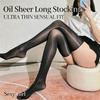 Shiny Oil Gloss Glossy Stockings High Waist Over Knee Long Socks Sexy Women Tights  Party