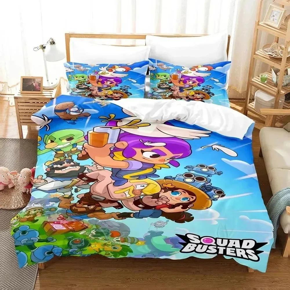3D Print Cartoon Squad Busters Bedding Set Single Twin Full Queen King Size Bed Set Adult Kid Bedroom Down Duvet Cover Pillowcas