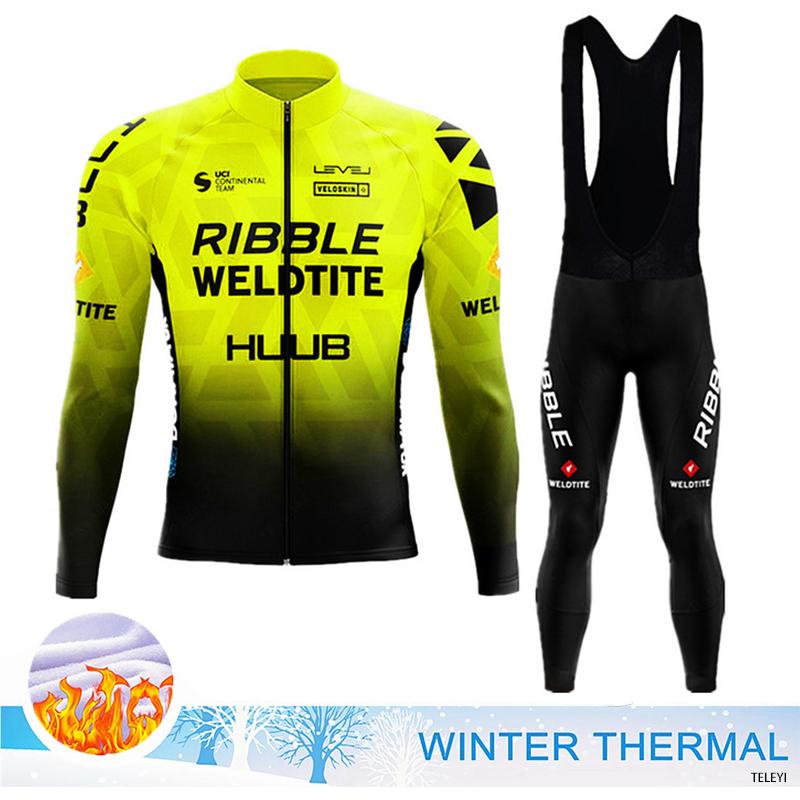 

2026 Winter Velvet Warm Cycling Clothing Team Winter Cycling Jersey Set Bicycle Sportwear Suit MTB Uniform Ciclismo Road Bike Clothing Bicicleta Asian size -XS