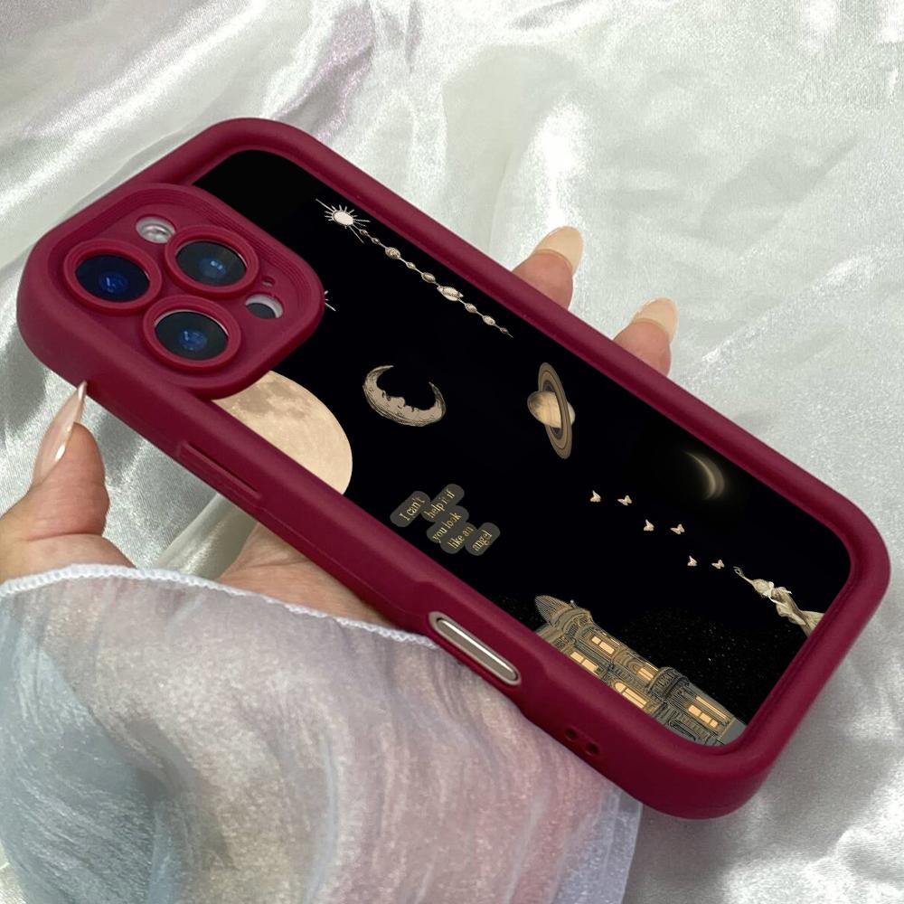 JT194 Cool Cartoon Moon for iPhone 17 16 15 14 Pro Max Samsung S26 S25 Ultra A17 A16 A07 A56 A06 A55 Xiaomi 15T Redmi 15c 14C Note 13 14 Soft TPU Case